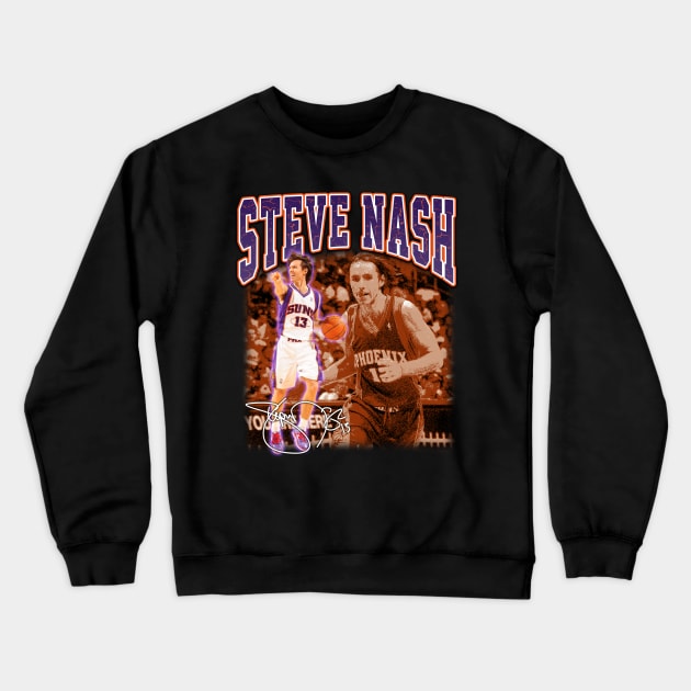 Steve Nash Basketball Legend Signature Vintage Graphic Retro Bootleg Style Crewneck Sweatshirt by Koch Sean